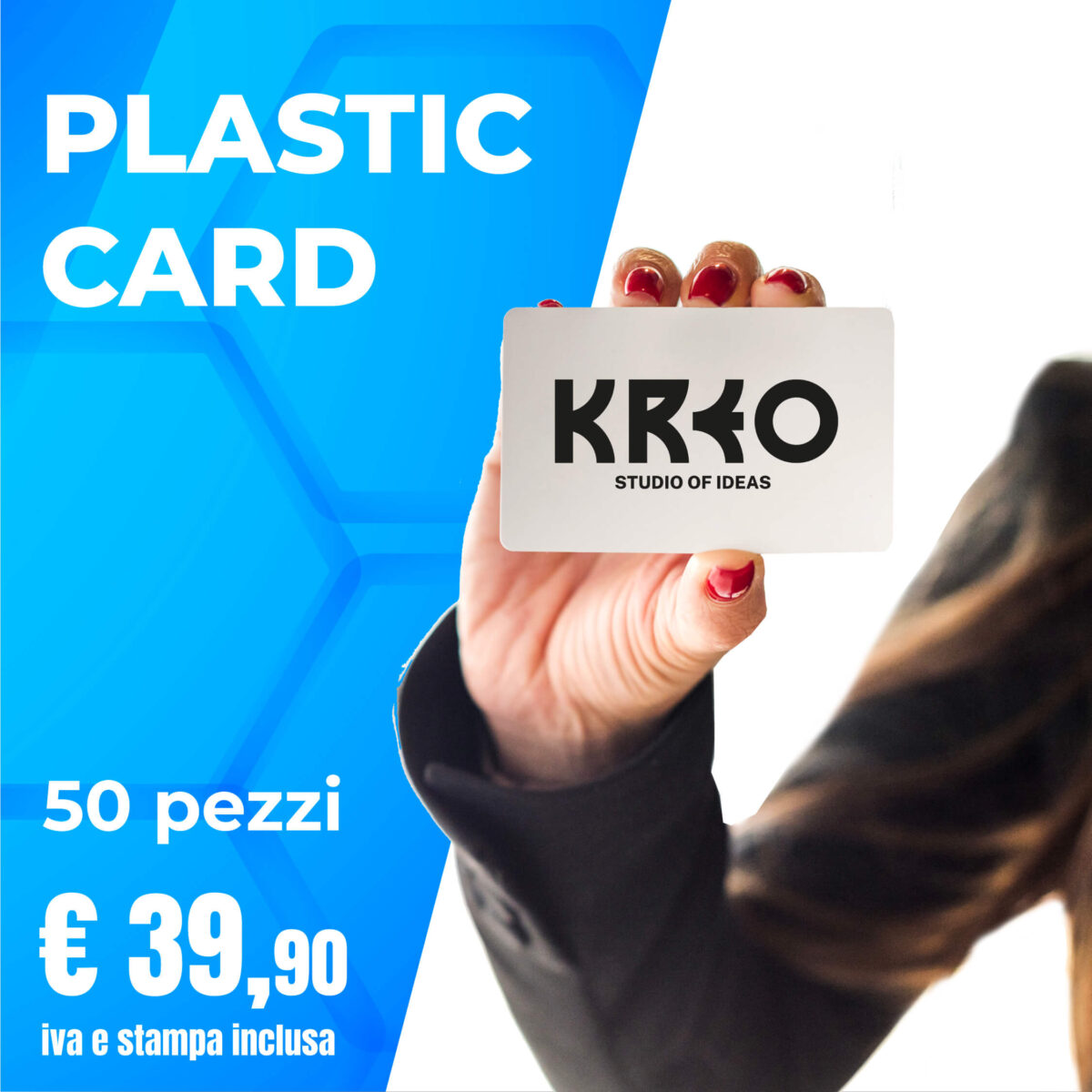 Plastic Card kit 100 pezzi fronte/retro