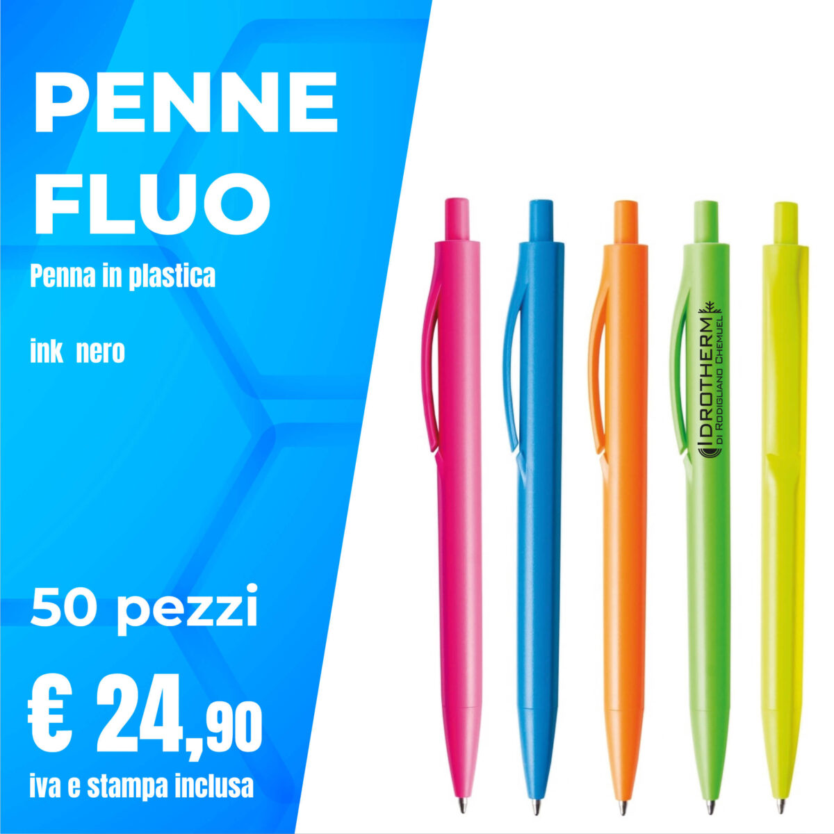 Penne Fluo kit 50 pezzi